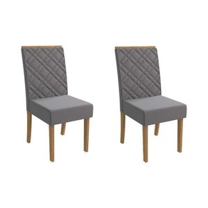 Cadeira De Cozinha 2cad149 Kit 2 Un Canela Suede Cinza