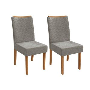 Cadeira De Cozinha 2cad129 Kit 2 Un Canela Bouclê Cinza