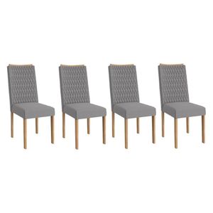 Cadeira De Cozinha 2cad157ea Kit 4 Un Eucalipto Suede Cinza Titanio A050