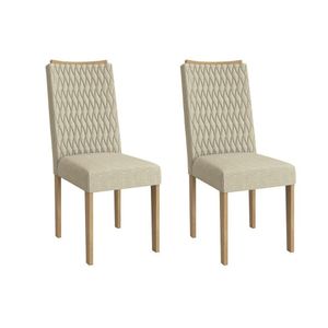 Cadeira De Cozinha 2cad157ea Kit 2 Un Carvalho Linho Bege