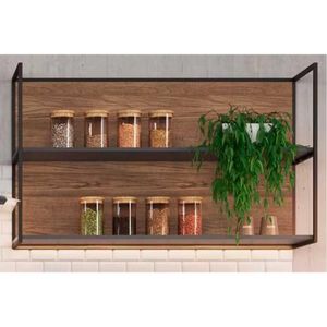 Nicho De Cozinha Modulado Ph 3067 Versalis 120cm Freijó Grafite Herval