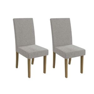 Cadeira De Cozinha 2cad131 Kit 2 Un Canela Bouclê Cinza