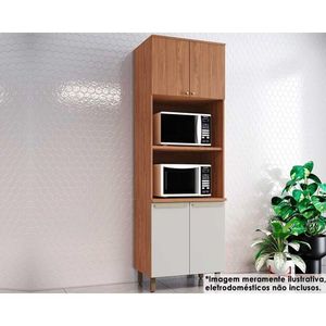 Torre Quente De Cozinha Paneleiro Requinte Com 4 Portas E 2 Nichos Para Forno 71cm Nature Nature Areia