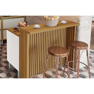 Módulo Cozinha Rainha Com 1 Porta E 4 Gavetas 120cm Branca Nature