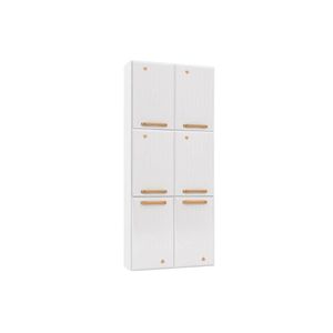 Módulo Cozinha Nicioli Loá Paneleiro Diamante Aço Com 6 Portas 70cm Branco-telasul
