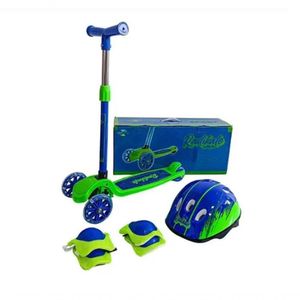Patinete Sport Verde/azul + Kit Proteção