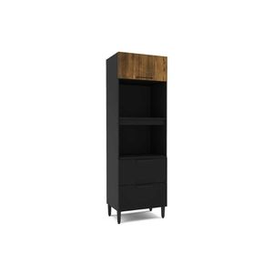 Módulo De Cozinha Politorno Canelone Paneleiro Canelone Com 2 Portas Basculantes E 1 Gaveta 70cm Preto Alamo-politorno
