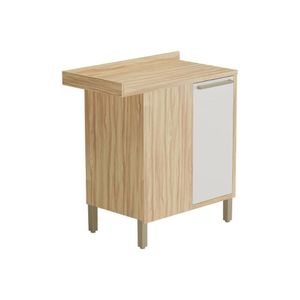 Módulo Cozinha Ronipa Syrah Balcão Canto 1 Porta Com Tampo 48cm Amendoa Off White Ronipa