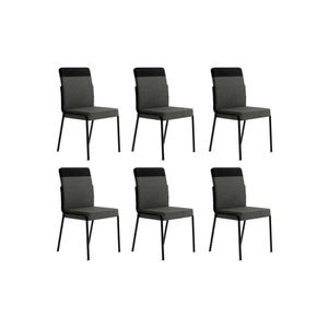 Cadeira De Cozinha Duo 1739 Kit 6 Uni Preto Grafite Preto