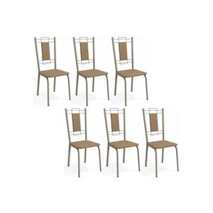 Cadeira De Cozinha Florença 2c005nk Aço Kit 6 Un Niquel Capuccino
