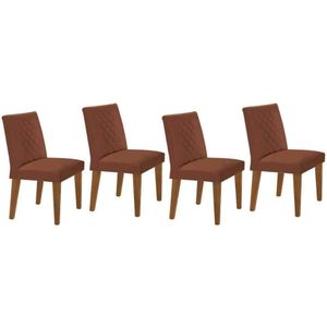 Cadeira De Cozinha Jade Kit 4 Un Capuccino Suede Marrom Rufato