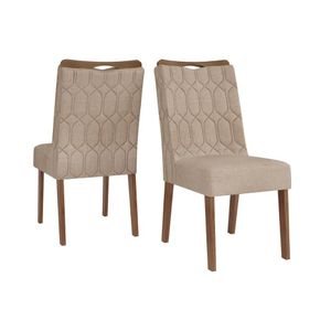 Cadeira De Cozinha Bia Cedro Suede Kraft Bege