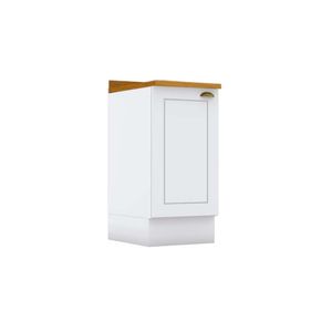 Módulo Cozinha Americana Balcão Com Tampo Com 1 Porta 40cm Branco2 Aéreos + 1 Balcão + 1 Complemento