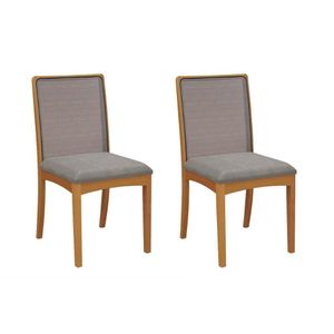 Cadeira De Cozinha Lara Madeira Maciça 2cmm009ca Kit 2un Carvalho Bouclê Cinza Tela Grafite