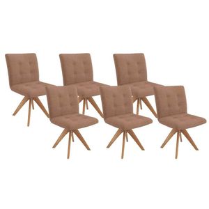Cadeira De Cozinha Nice Kit 6 Un Carvalho Boucle Caramelo Int