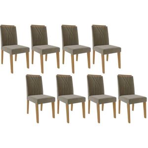 Cadeira De Cozinha Nicole Kit 8 Un Nature Suede Nude Bege Cimol