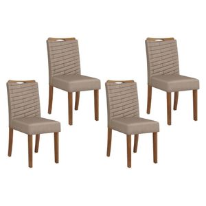 Cadeira De Cozinha Julia Kit 4 Un Freijó Suede Kraft