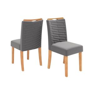 Cadeira De Cozinha Julia Cedro Suede Lunar Grafite