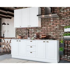 Kit Cozinha Modulada 4 Peças Americana 1 Aéreo + 2 Balcões + 1 Complemento Sem Pia Cz126 Branco
