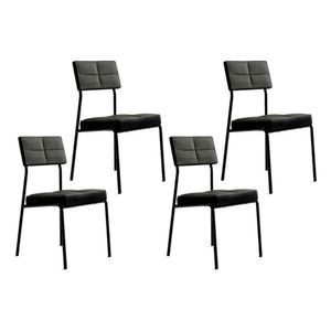Cadeira De Cozinha Neo 1740 Kit 4 Uni Preto Grafite Preto