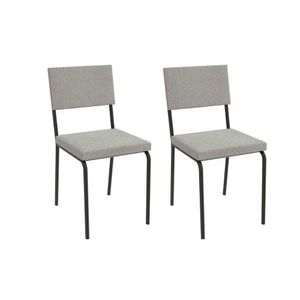 Cadeira De Cozinha Zaria 2c128 Aço Kit 2 Uni Preto Bouclê Cinza