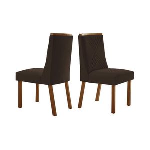 Cadeira De Cozinha Montreal Kit 2 Un Imbuia Suede Marrom Rufato