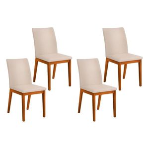 Cadeira De Cozinha Vitória Kit 4 Un Ipe Linho Neve