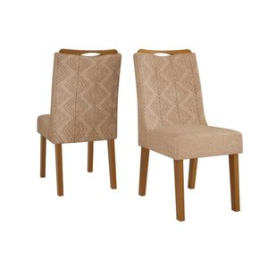 Cadeira De Cozinha Stela Kit 2 Un Ipe Suede Kraft Bege