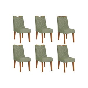 Cadeira De Cozinha Stela Kit 6 Un Ipe Linho Mate