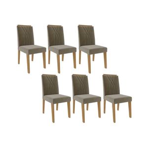 Kit 6 Cadeiras De Cozinha Nicole 6 Un Nature Suede Joli Chocolate Cimol
