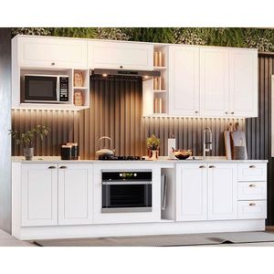 Kit Cozinha Modulada 13 Peças Americana 1 5aéreos+4balcões+4complementos C5p41 Branco2 Aéreos + 1 Balcão + 1 Complemento