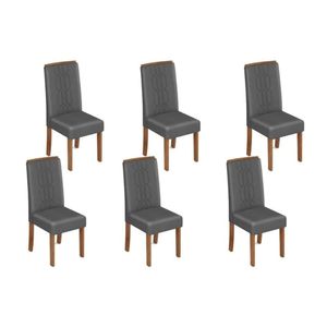 Kit 6 Cadeiras De Cozinha Zoe 6 Un Freijó Suede Lunar