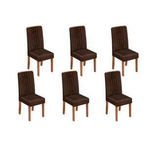 Kit 6 Cadeiras De Cozinha Zoe 6 Un Cedro Suede Moca