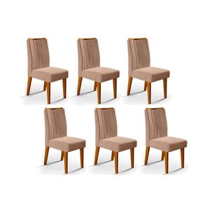 Kit 6 Cadeiras De Cozinha Isis 6 Un Ipê Suede Kraft