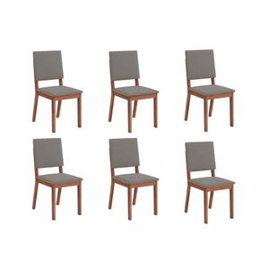 Kit 6 Cadeiras De Cozinha Talia 6 Un Freijó Suede Lunar