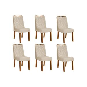 Kit 6 Cadeiras De Cozinha Stela 6 Un Ipe Linho Neve