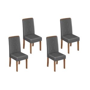 Kit 4 Cadeiras De Cozinha Zoe 4 Un Cedro Suede Lunar