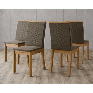 Kit 4 Cadeiras De Cozinha Isa 4 Un Nature Suede Marrom