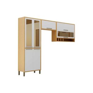 Cozinha Modulada Completa Syrah 3 Peças 2aéreos+ 1 Paneleiro Cpt01 Amendoa Off White Ronipa