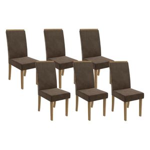 Kit 6 Cadeiras De Cozinha 2cad142fr 6 Un Marrom