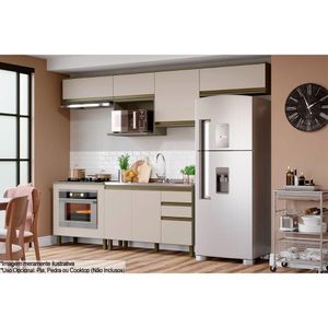 Cozinha Modulada Connect 8 Peças 5 Aéreos + 2 Balcões + 1 Complemento C6p11 Duna Cristal2 Aéreos + 1 Balcão + 1 Complemento