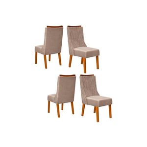 Kit 4 Cadeiras De Cozinha Jade 4 Un Freijó Suede Kraft