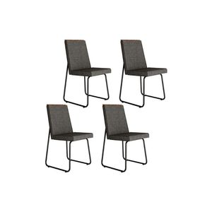 Kit 4 Cadeiras De Cozinha Lira 1752 4 Uni Preto Grafite Preto