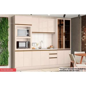 Cozinha Modulada Connect 6 Peças 1 Aéreo + Balcão + 2 Paneleiros + 2 Complementos C5p73 Off White2 Aéreos + 1 Balcão + 1 Complemento