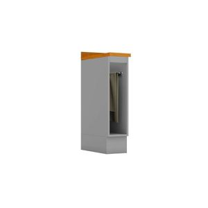 Gabinete De Cozinha Modulado Balcão Com Tampo Americana Porta Toalha 20cm Cinza