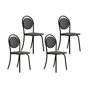 Kit 4 Cadeiras De Cozinha 1738 4 Uni Preto Grafite Preto