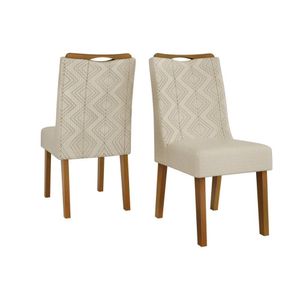 Kit 2 Cadeiras De Cozinha Stela 2 Un Ipe Linho Neve Bege