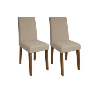 Kit 2 Cadeiras De Cozinha Milena 2 Un Savana Suede Bege Cimol