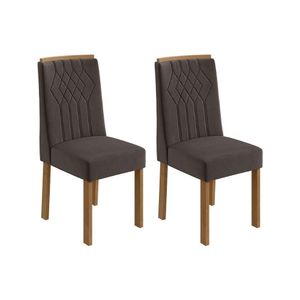Kit 2 Cadeiras De Cozinha Exclusive 2 Un Amendoa Suede Marrom Lopas