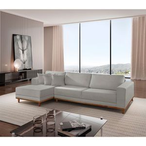 Sofá Cronos 185cm Chaise Lado Esquerdo Meu Sofá Online B026 Veludo Prata